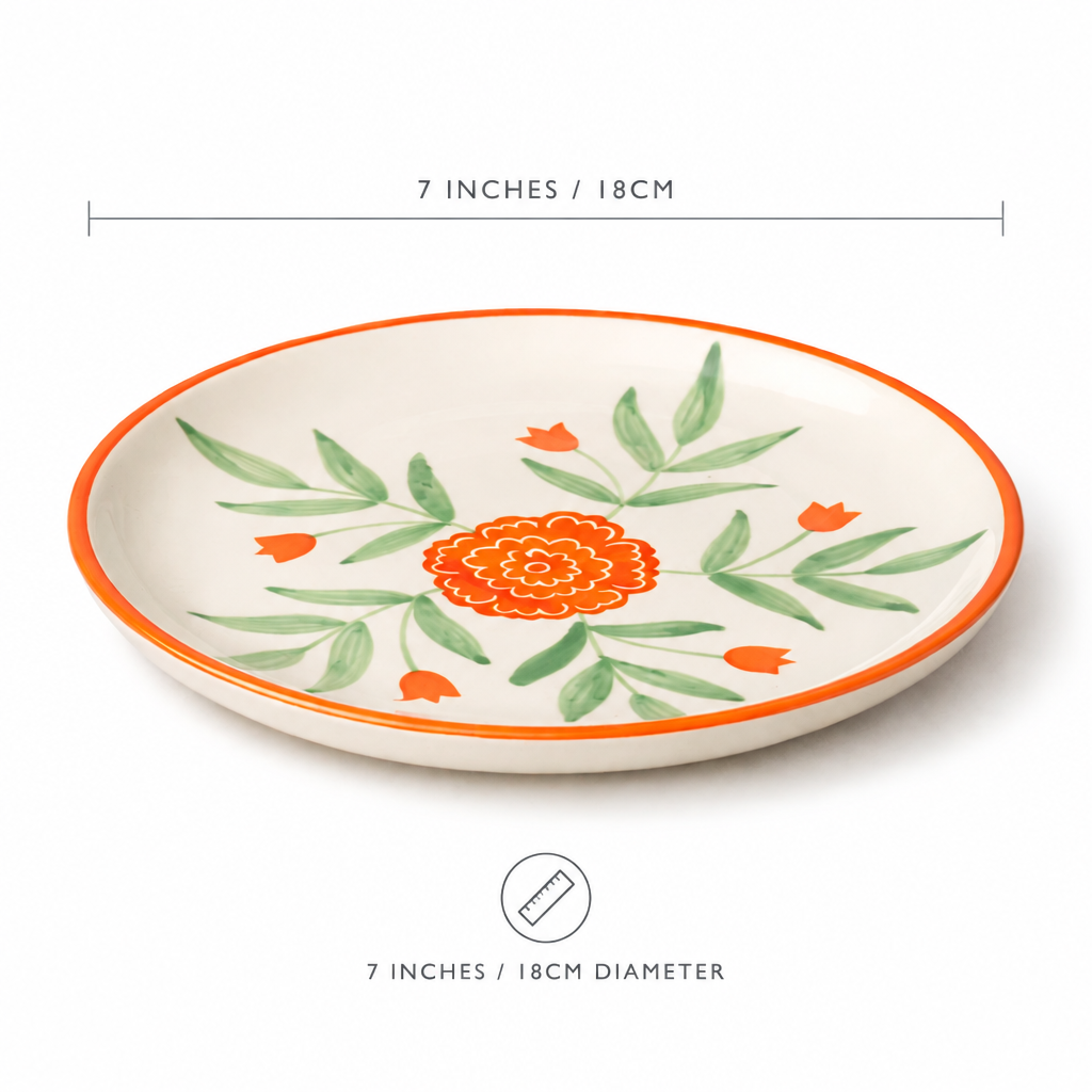 Decorative plate with floral design on a white background