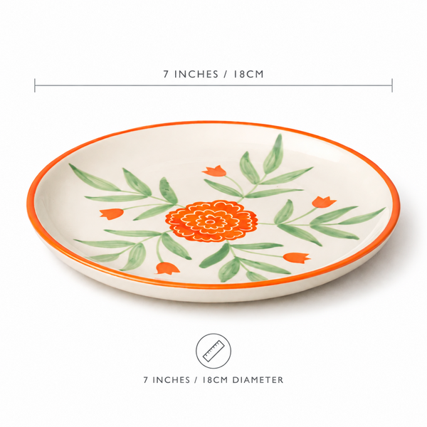 Decorative plate with floral design on a white background