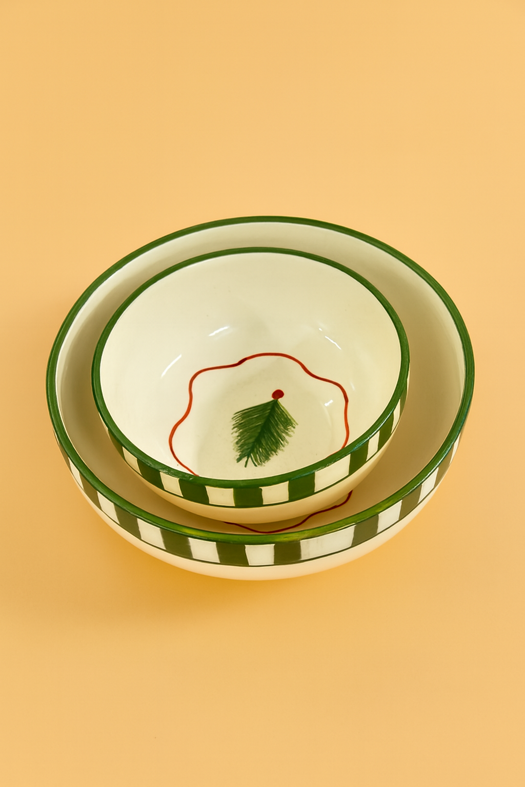 Christmas Tree Green Ceramic Bowl - (Large & Small)