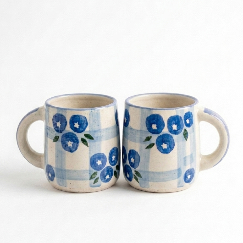 Blueberry Ceramic Coffee Mug (300 ml)