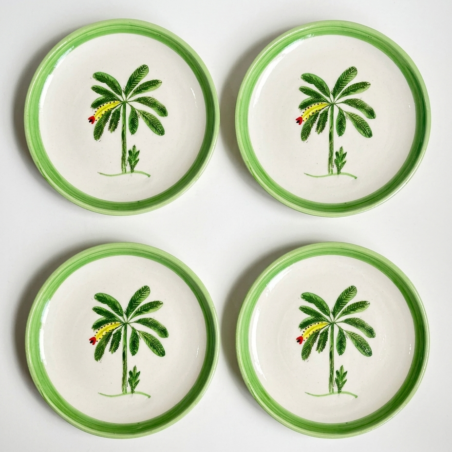 Banana Bloom Handpainted Ceramic Quarter Plate (7 inches)