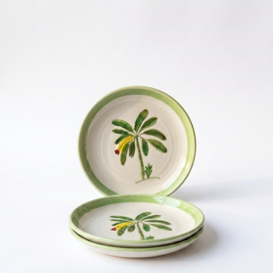 Banana Bloom Handpainted Ceramic Quarter Plate (7 inches)