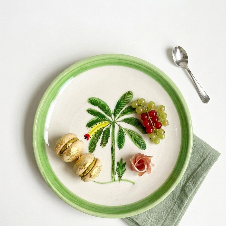Banana Bloom Handpainted Ceramic Quarter Plate (7.5 inches)