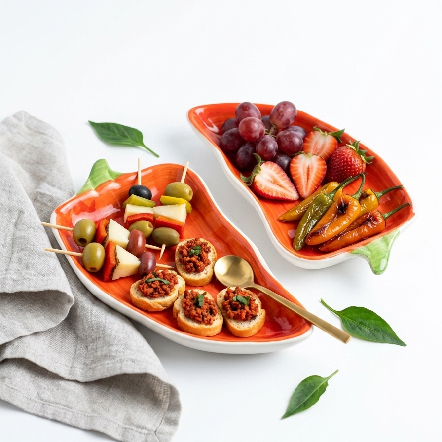Spicy Chilli Platters - Set of 2 (Orange)