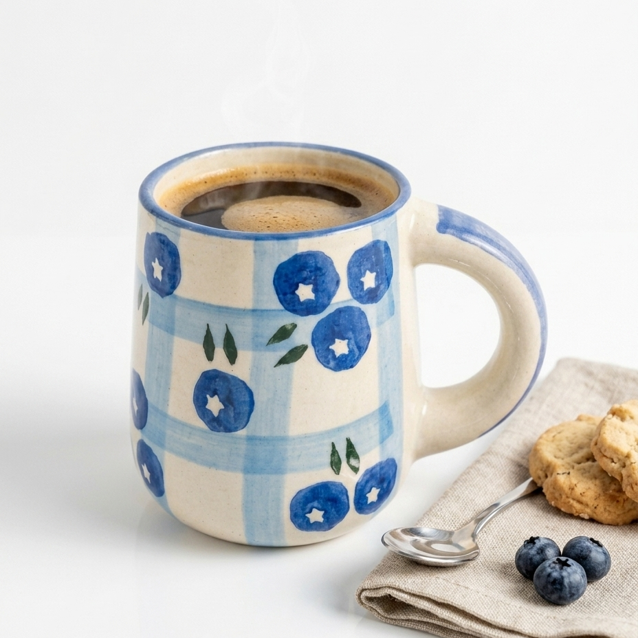 Blueberry Ceramic Coffee Mug (300 ml)
