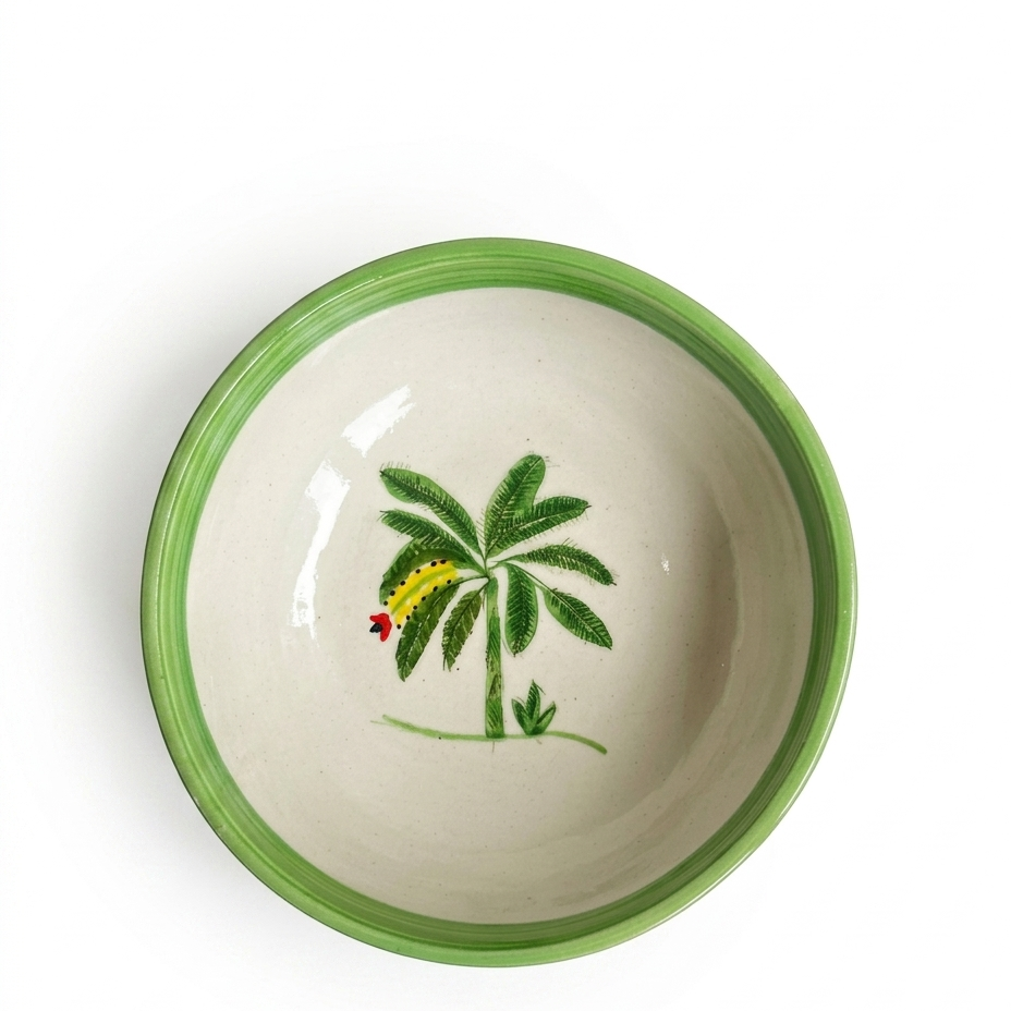 Banana Bloom Handpainted Ceramic Bowl – Large
