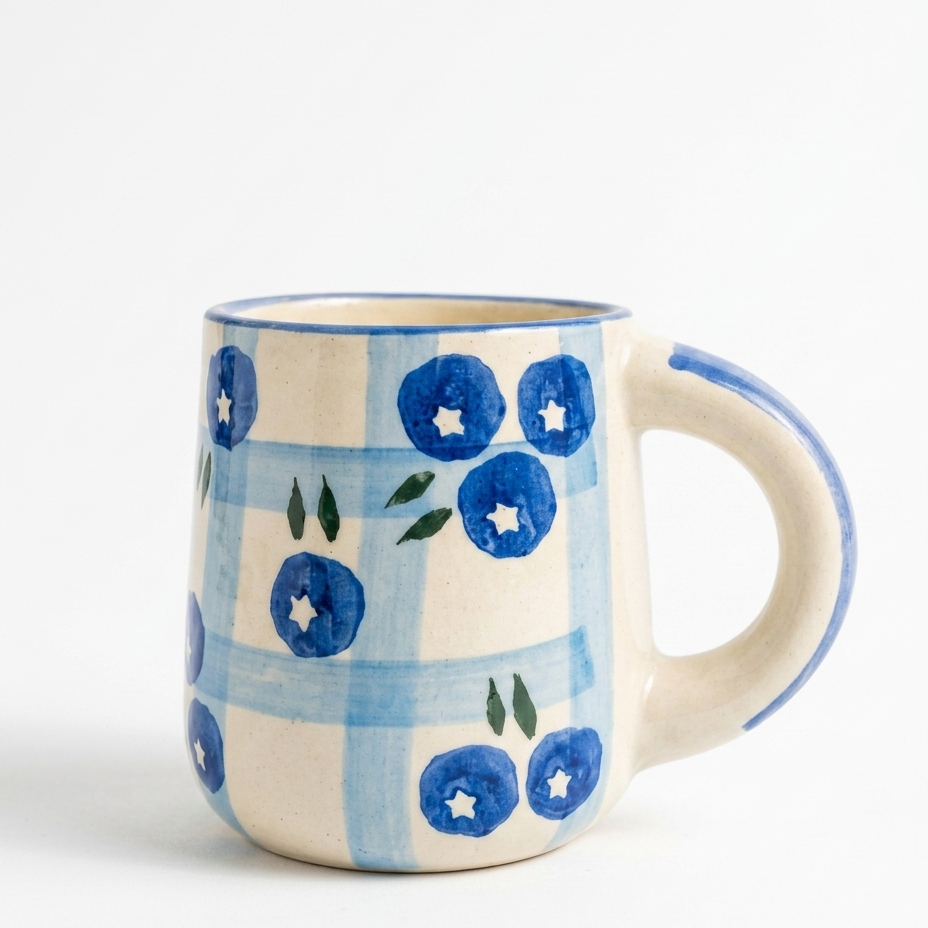 Blueberry Ceramic Coffee Mug (300 ml)