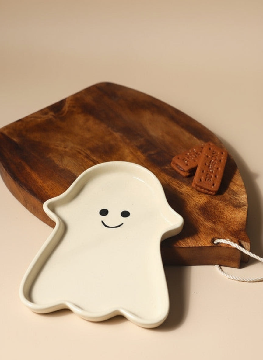 Spooky Ghost Ceramic Dessert Plate