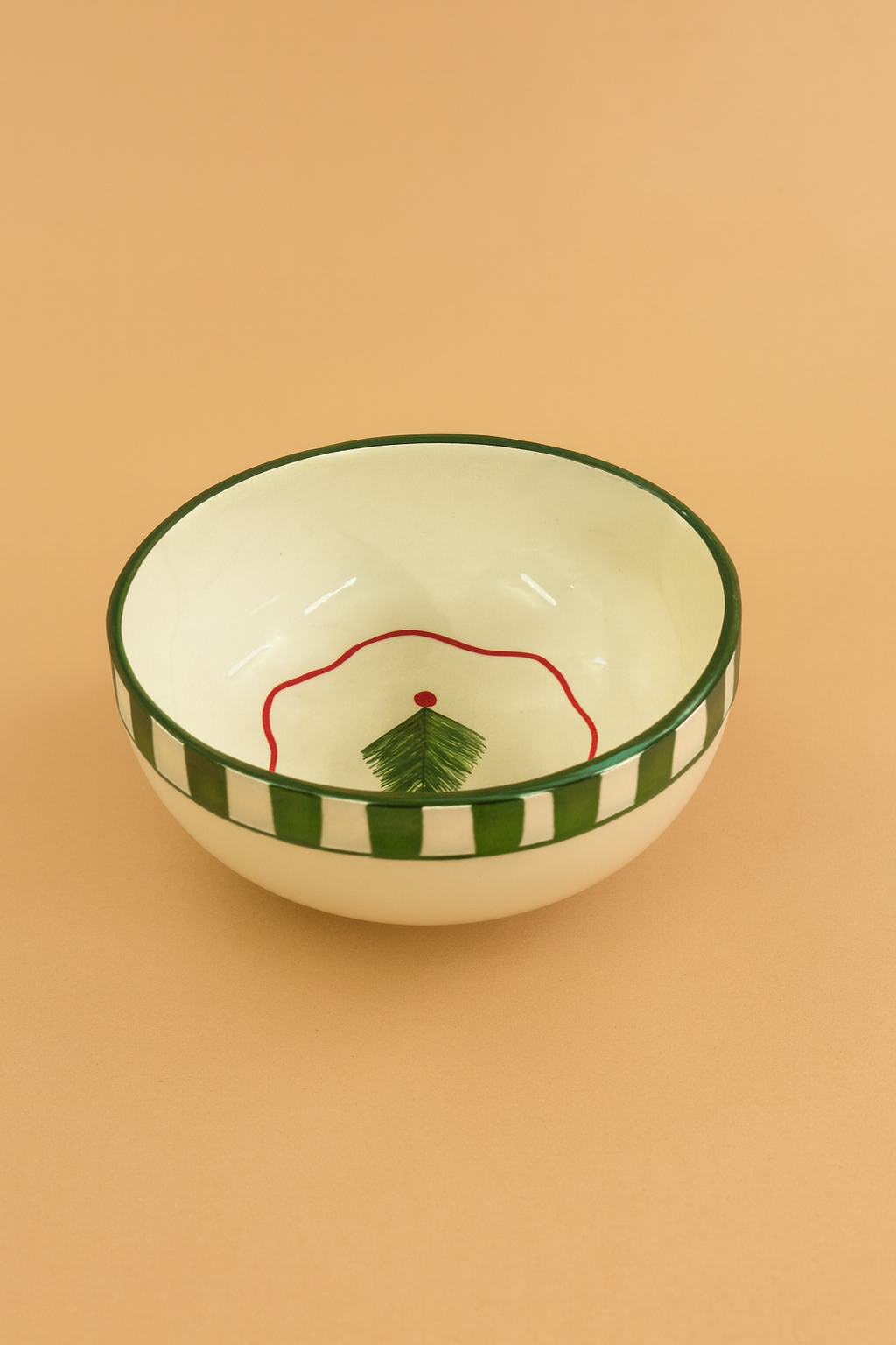 Set - Christmas Tree Green Ceramic Small Bowl