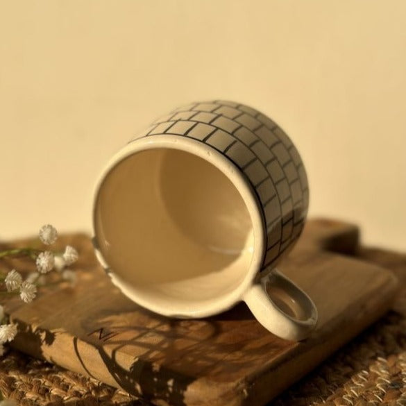 Linear Line Theory 450ml Ceramic Coffee Cup - Nurture India