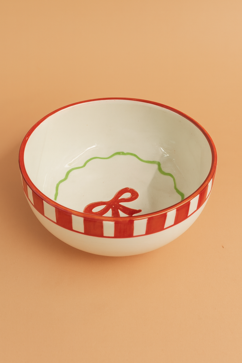 Candy Cane Ceramic Bowl - (Large & Small)