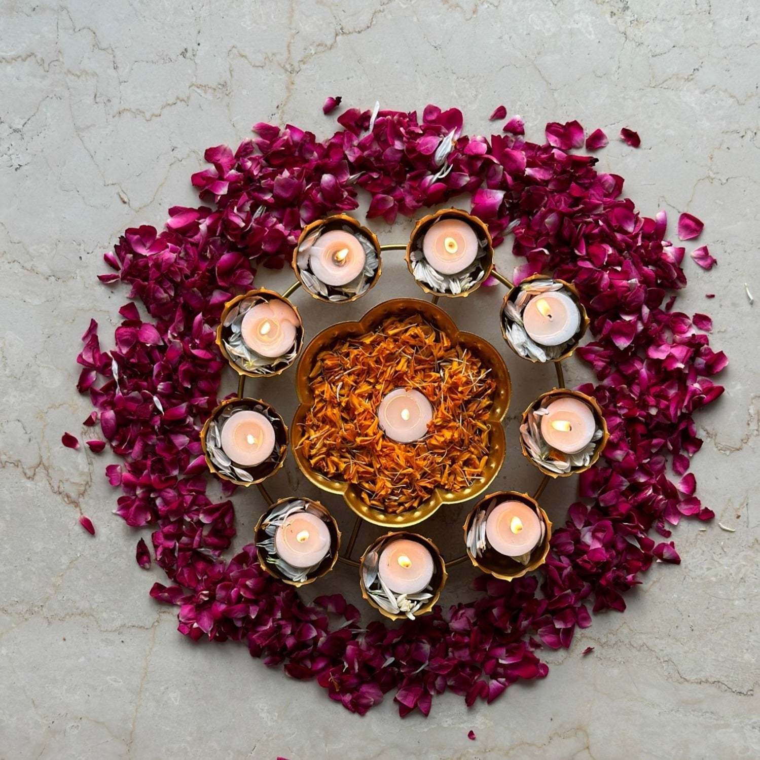 Metal Urli - Floral Decorative - Nurture India