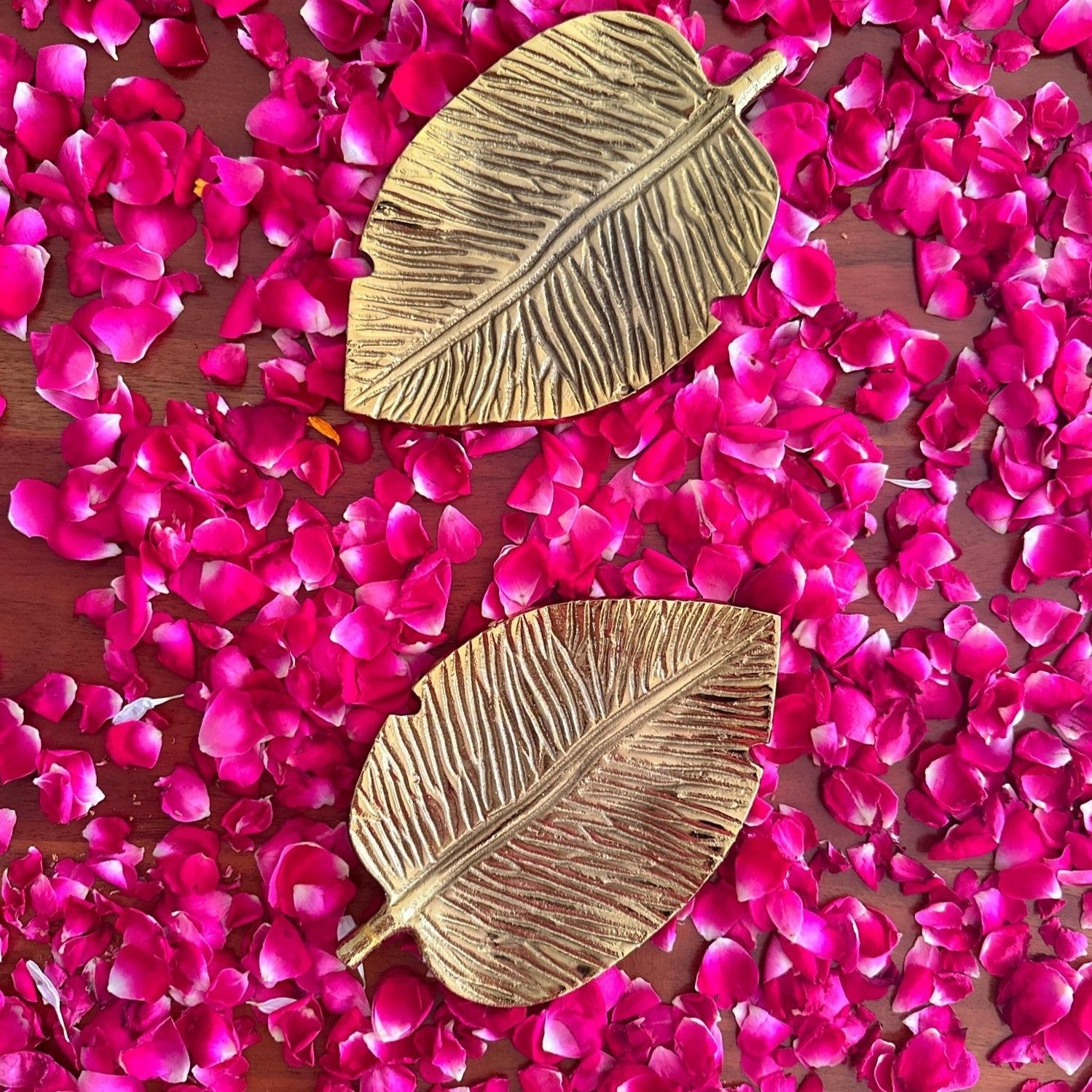 Monstera Leaf Inspired Gold Decorative Plate - Small - Nurture India