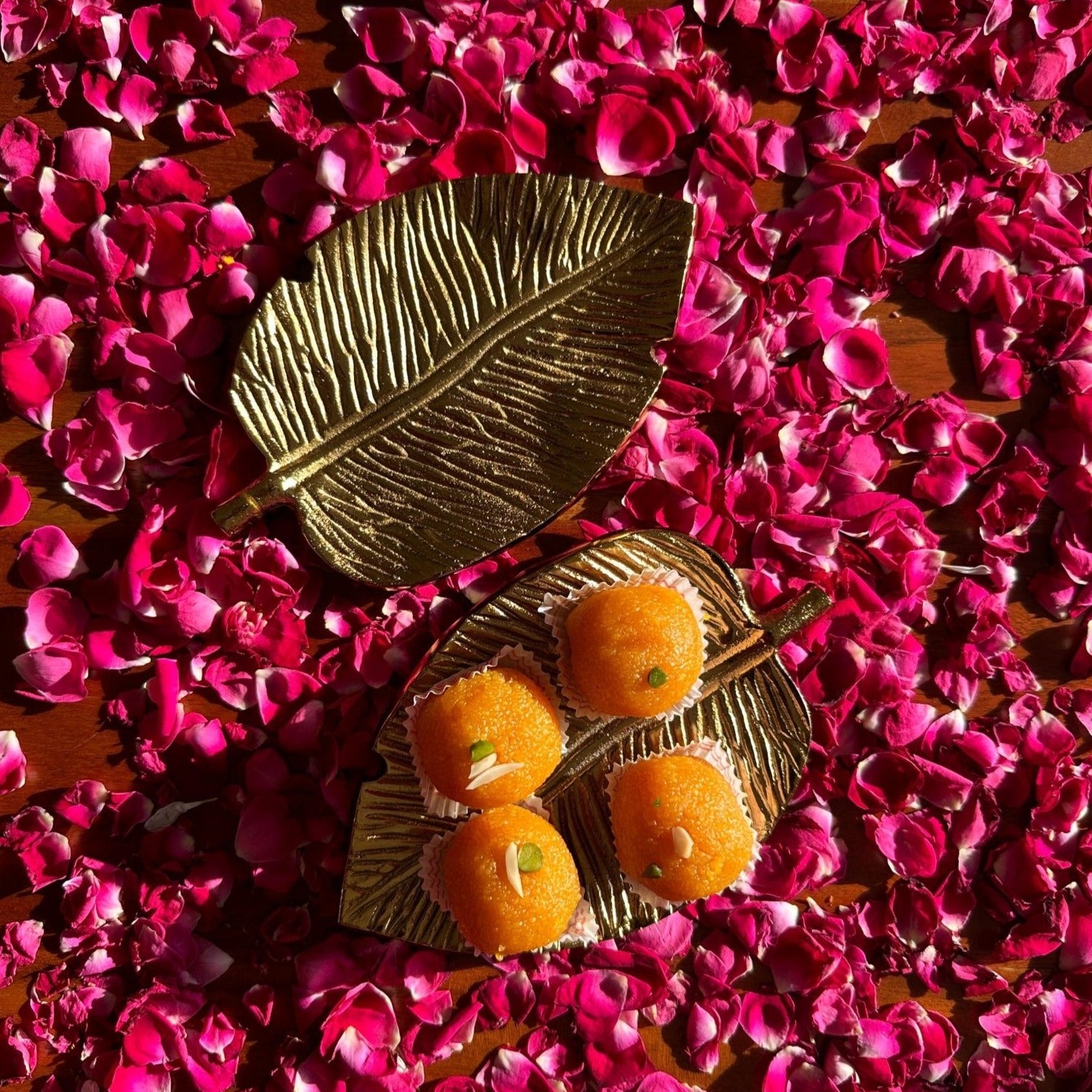 Monstera Leaf Inspired Gold Decorative Plate - Small - Nurture India