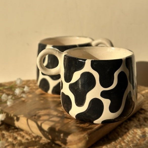 Moo Moo Holy Cow Ceramic Coffee Cup - 350ml Capacity - Nurture India