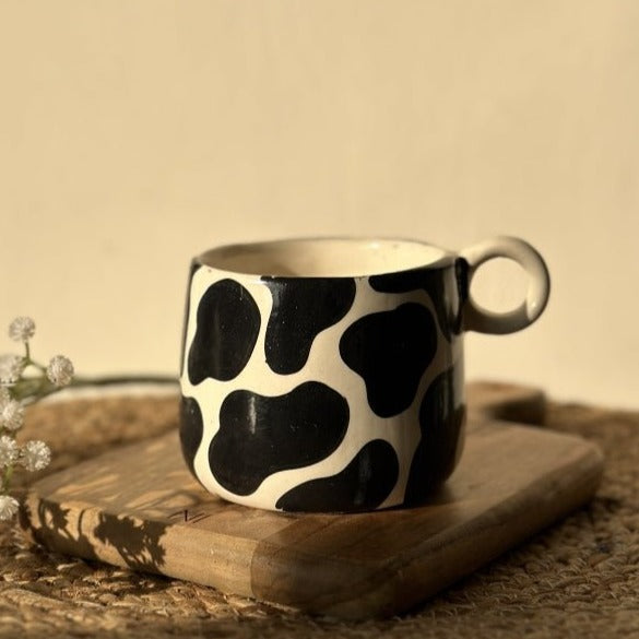 Moo Moo Holy Cow Ceramic Coffee Cup - 350ml Capacity - Nurture India