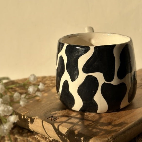 Moo Moo Holy Cow Ceramic Coffee Cup - 350ml Capacity - Nurture India