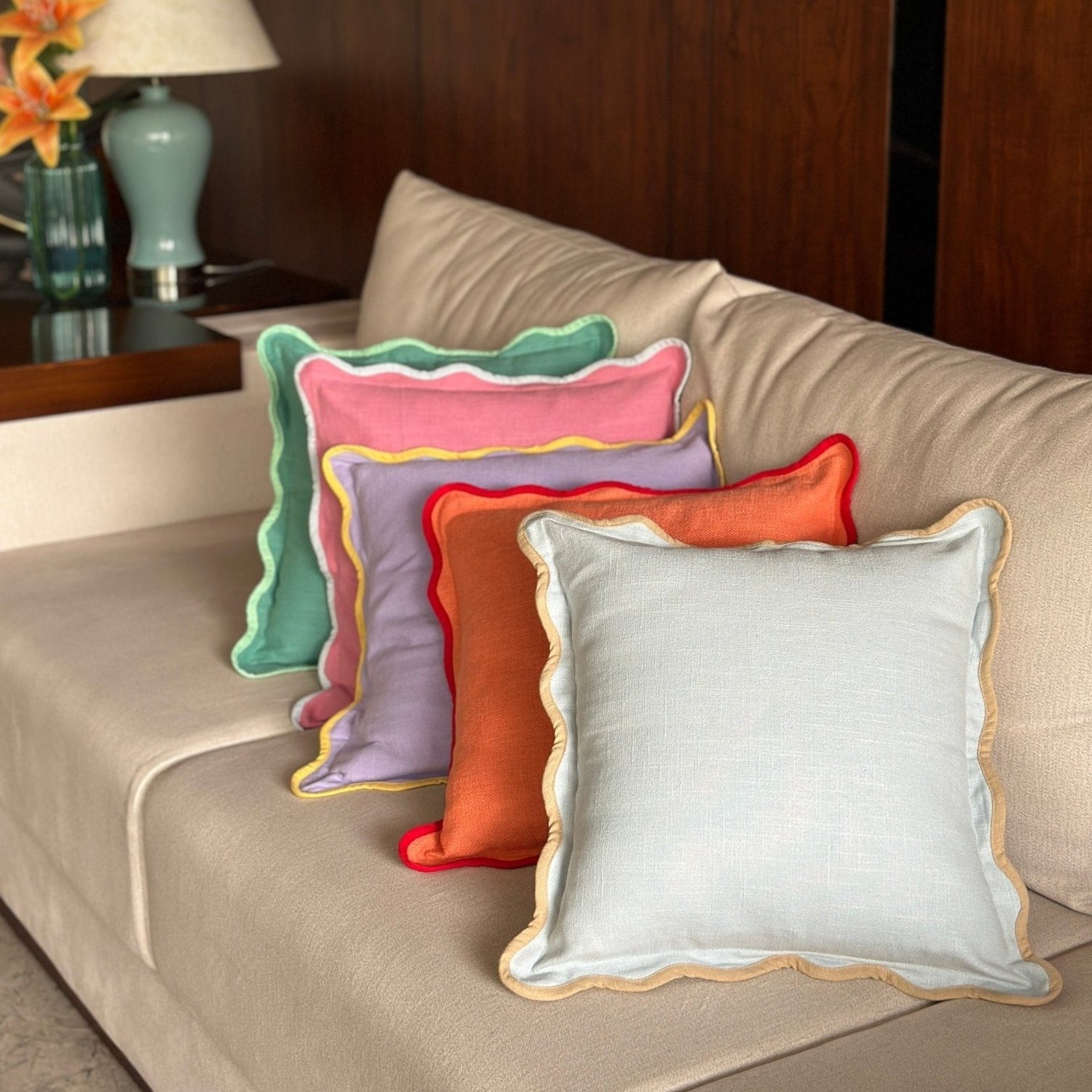 Multicolour Set of 5 Cushion Covers - Nurture India