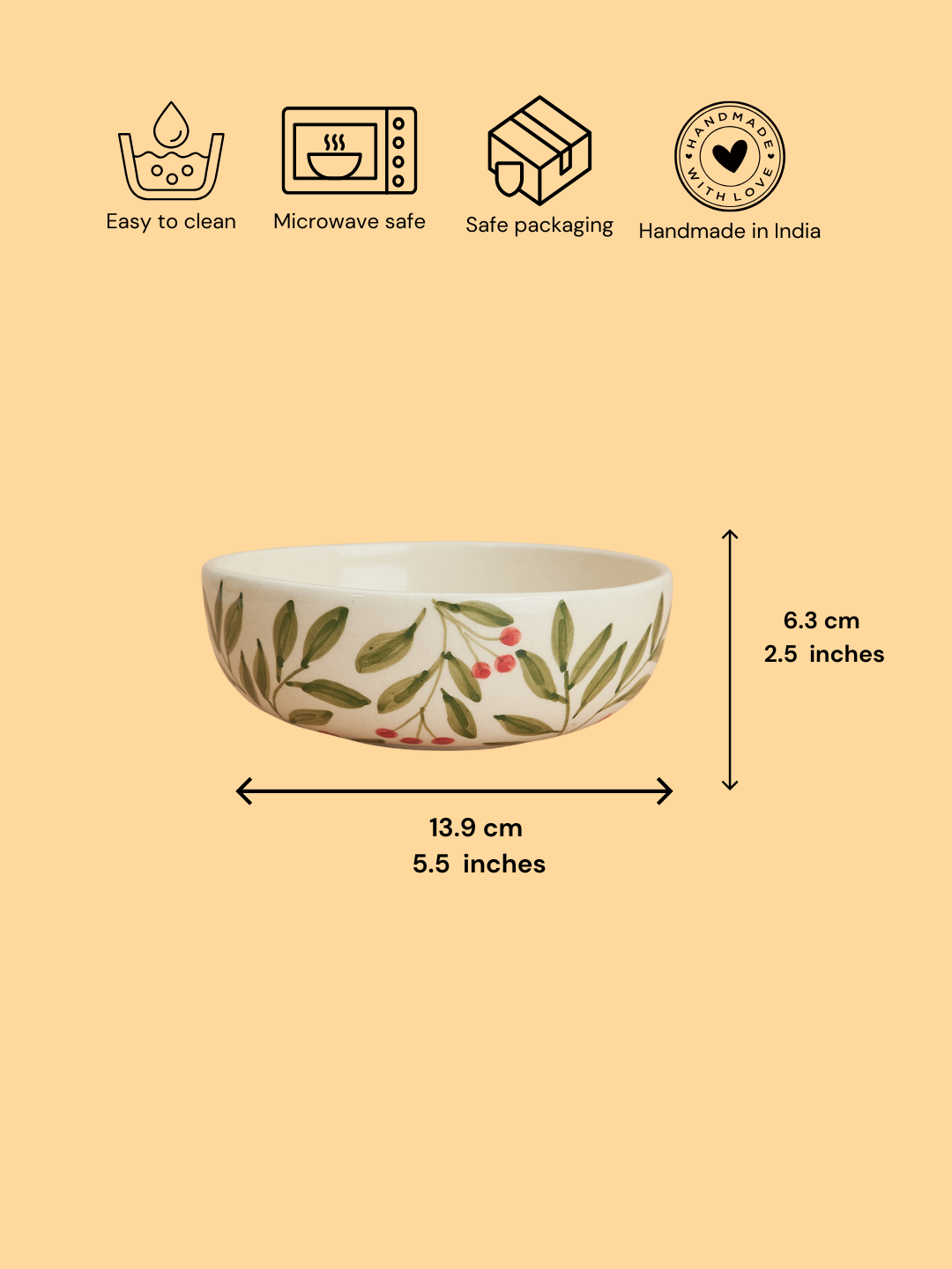 Set - Olive Leaf Ceramic Small Bowls