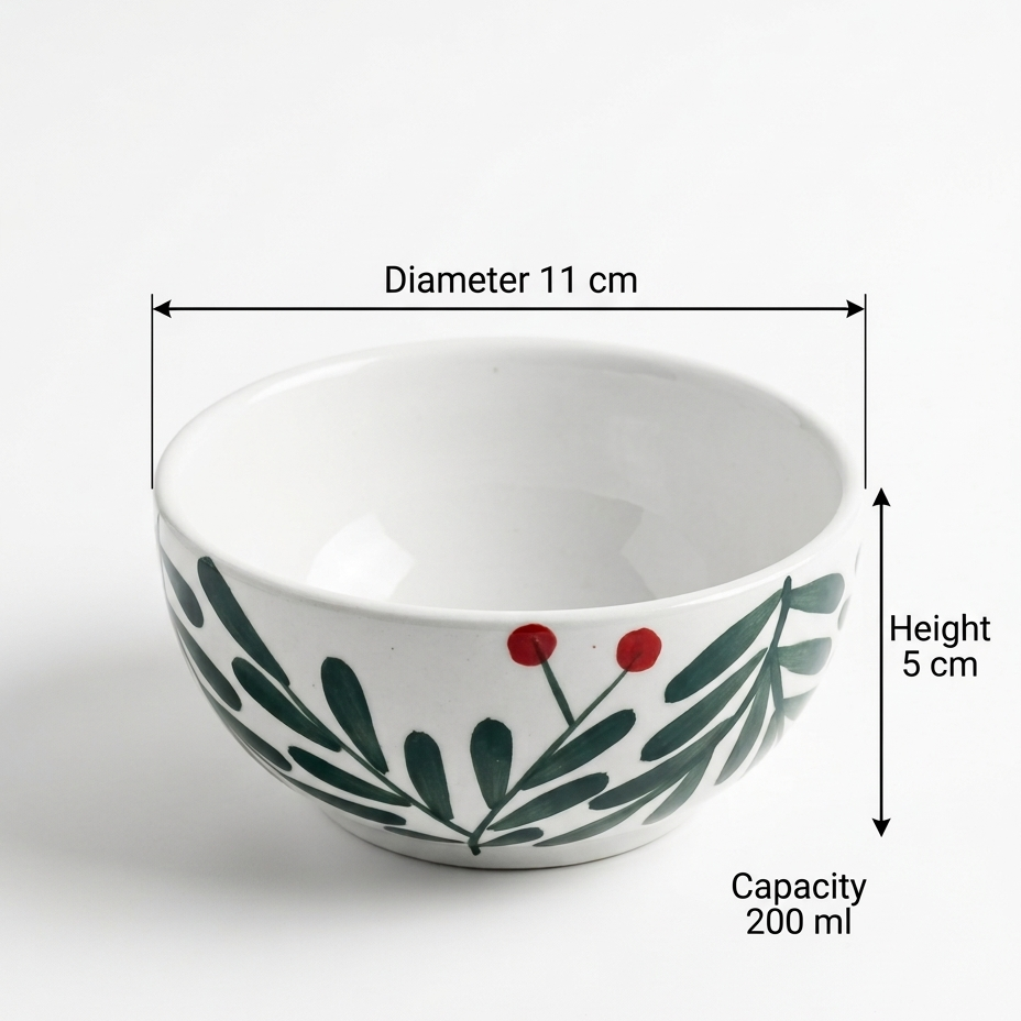 Multipurpose Olive Leaf Ceramic Prep & Dip Bowl
