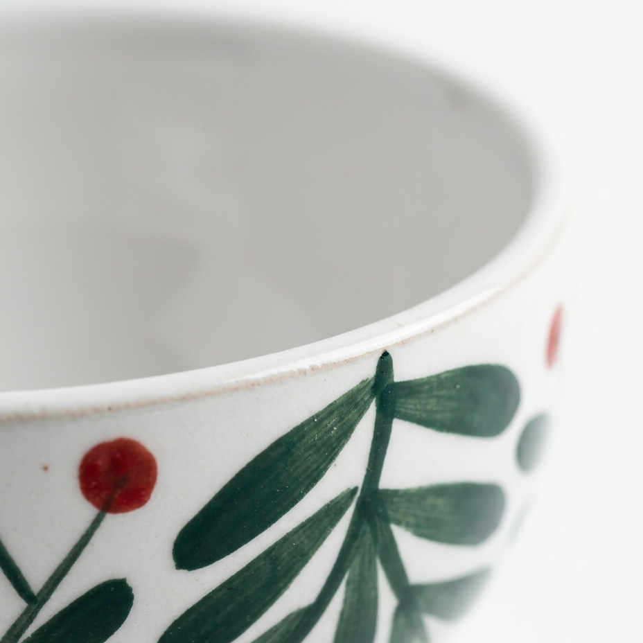 Multipurpose Olive Leaf Ceramic Prep & Dip Bowl