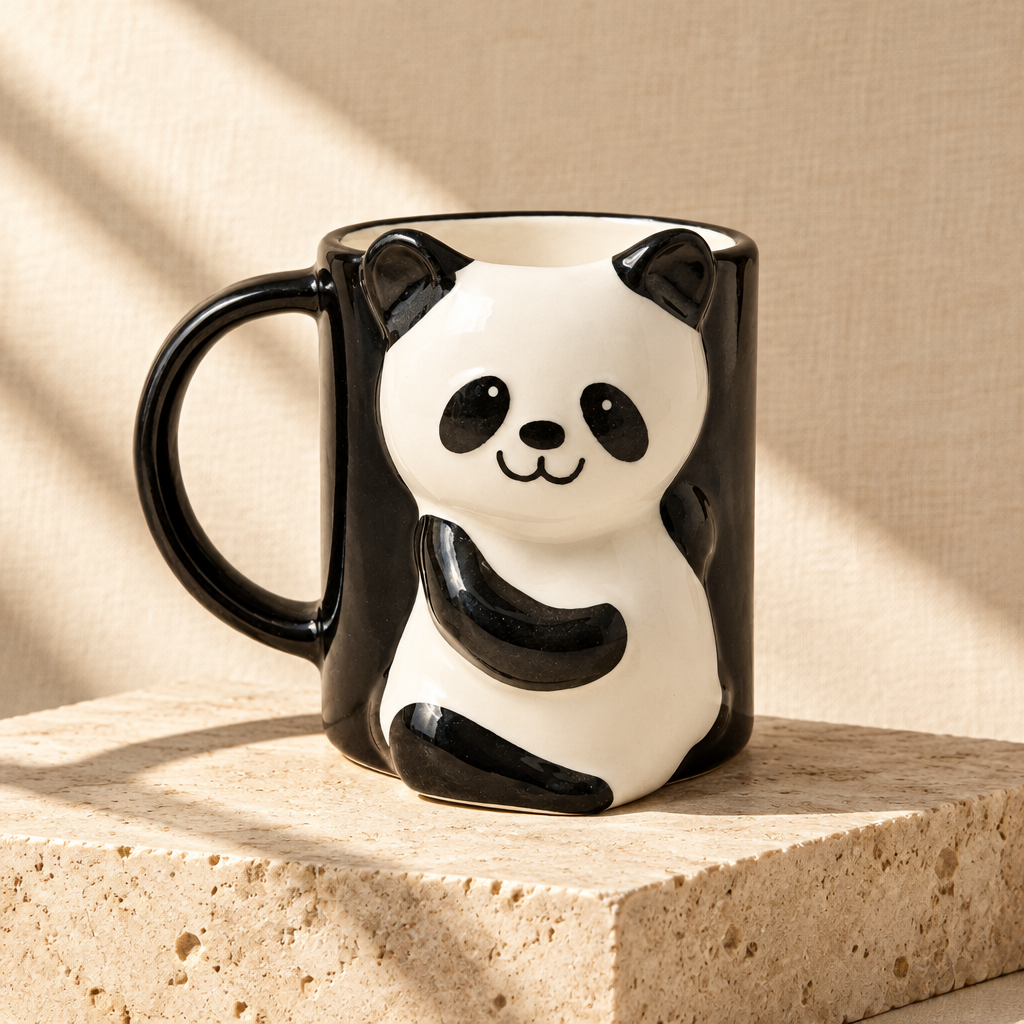 Cute 3D Panda Ceramic Coffee Mug - ( 400-500ml ) Large Capacity Decorative Cup