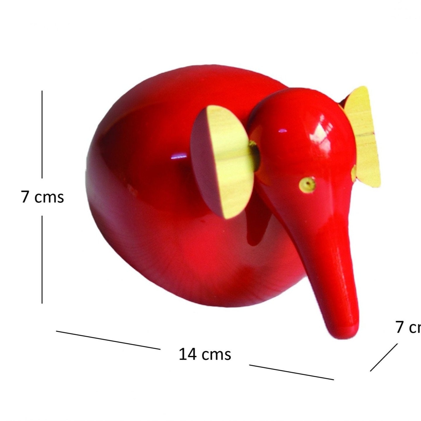 Red Wooden Elephant Shelve Decor Item Cum Toy - Nurture India