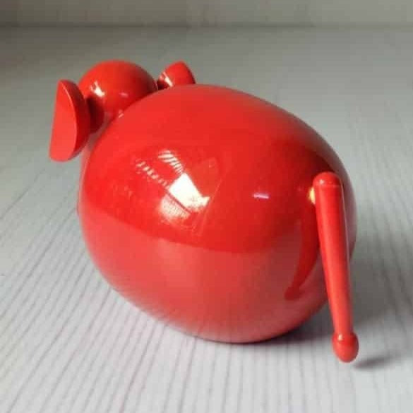 Red Wooden Elephant Shelve Decor Item Cum Toy - Nurture India
