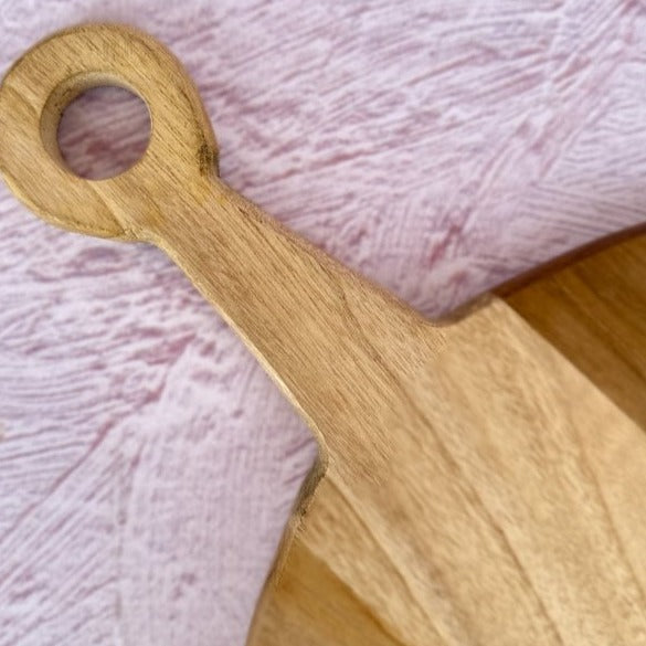 Round Teak Wood Platter - Large Serving Board for Veggies, Cheese, and Kebabs - Nurture India