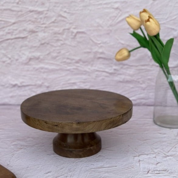 Rustic Wooden Handcrafted Cake Stand - Nurture India