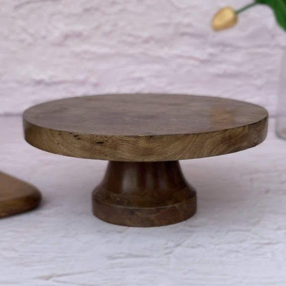 Rustic Wooden Handcrafted Cake Stand - Nurture India