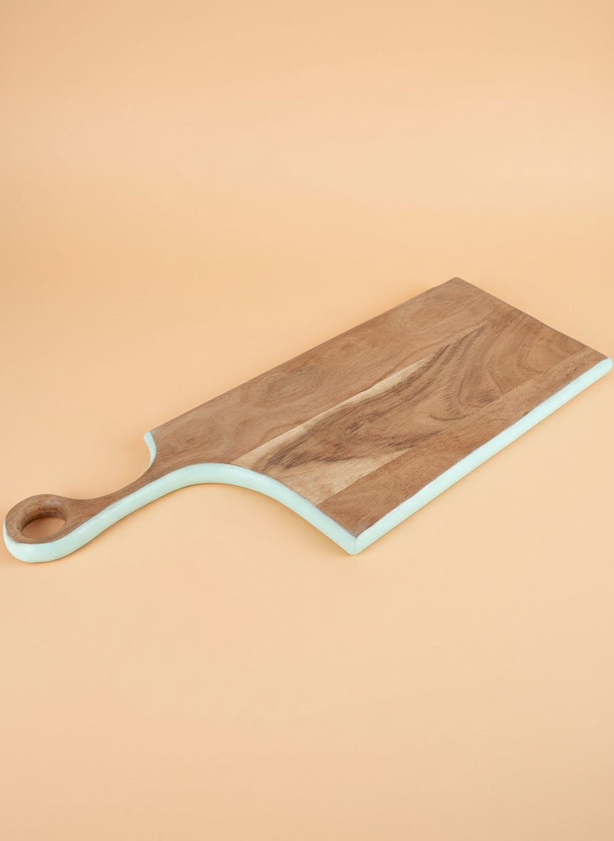 Sleek green Acacia Wood Platter - Nurture India