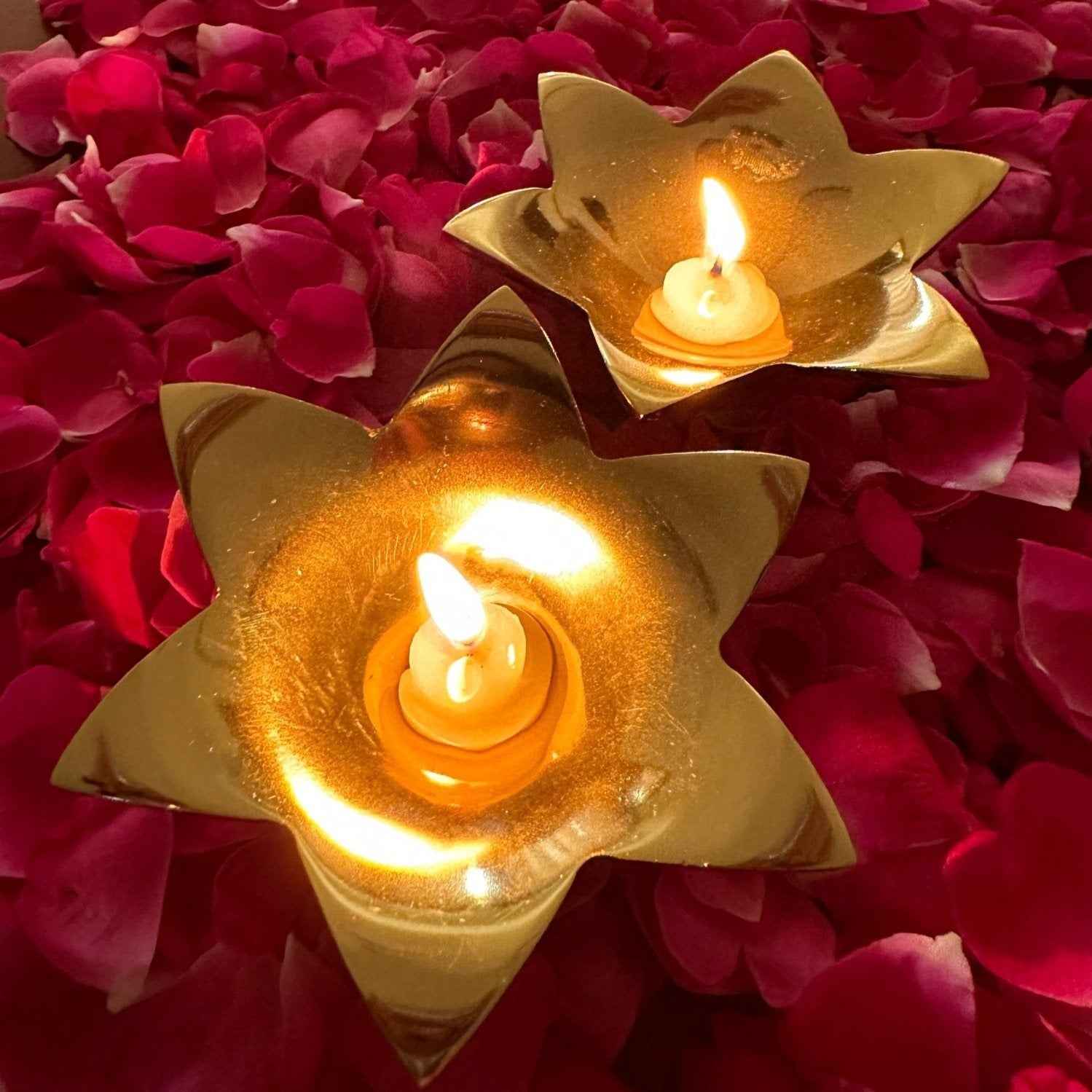 Small Floral Diya Set of 2 - Nurture India