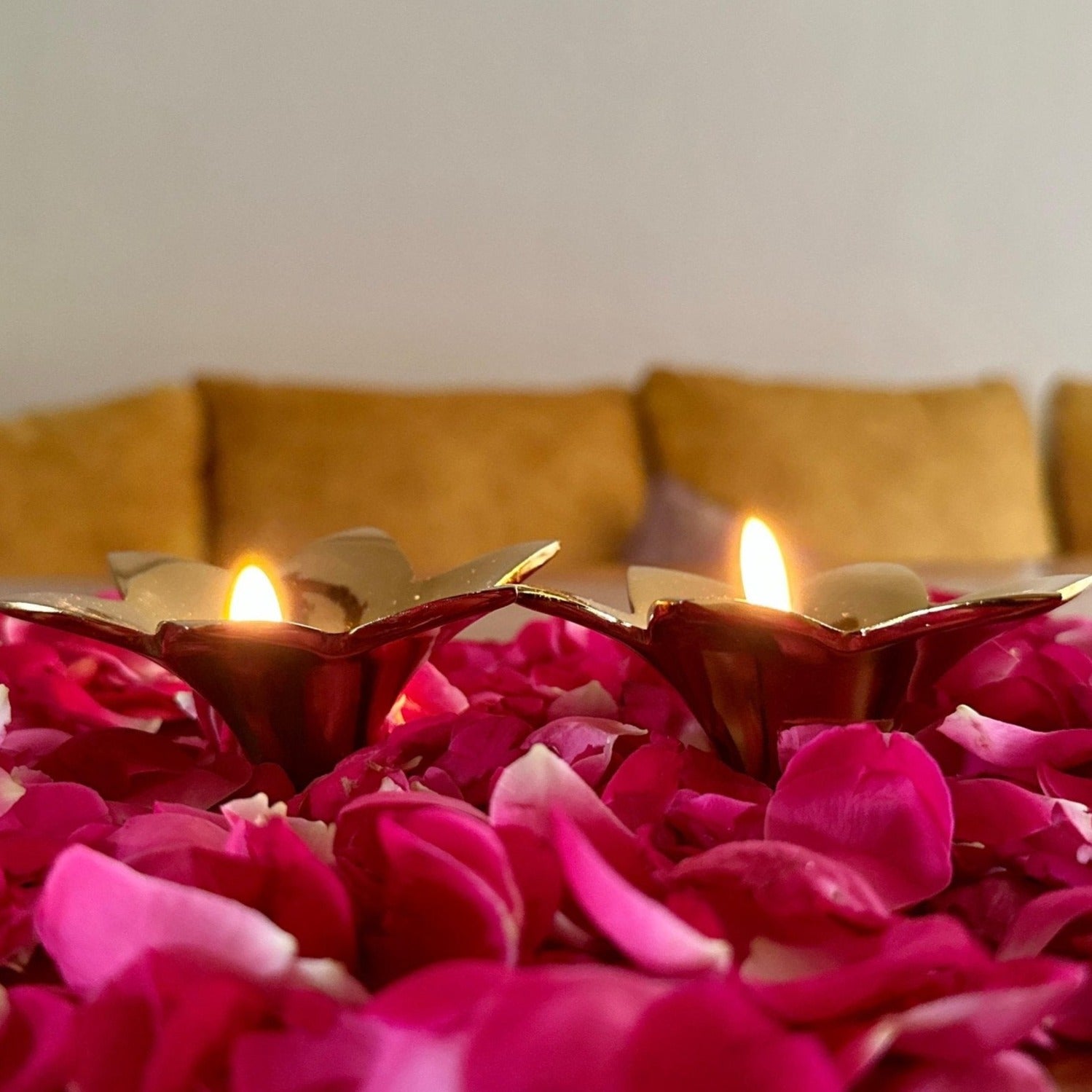 Small Floral Diya Set of 2 - Nurture India