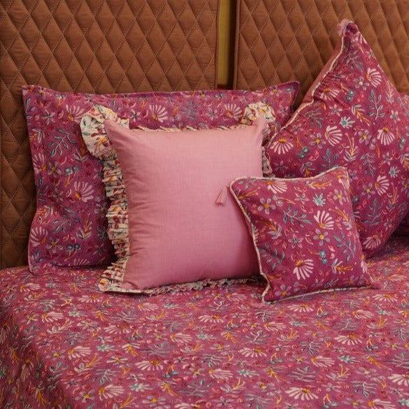 Small Purple Floral Cushion Cover - Nurture India