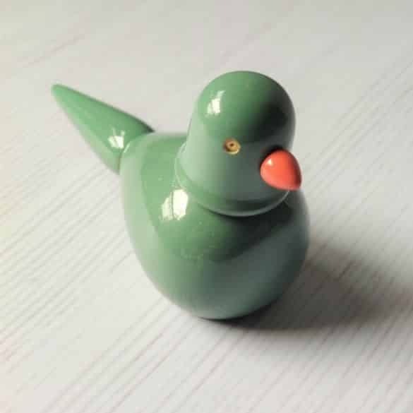 Teal Wooden bird figurines