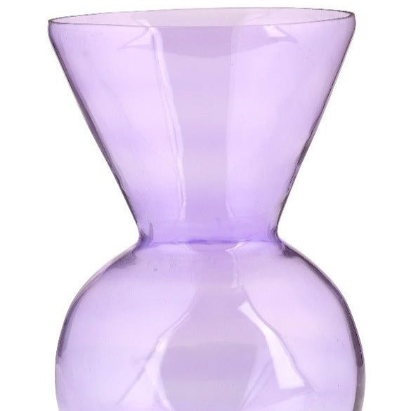 Totem Inspired Glass Vase - Purple Transparent Round Ball Design - Nurture India