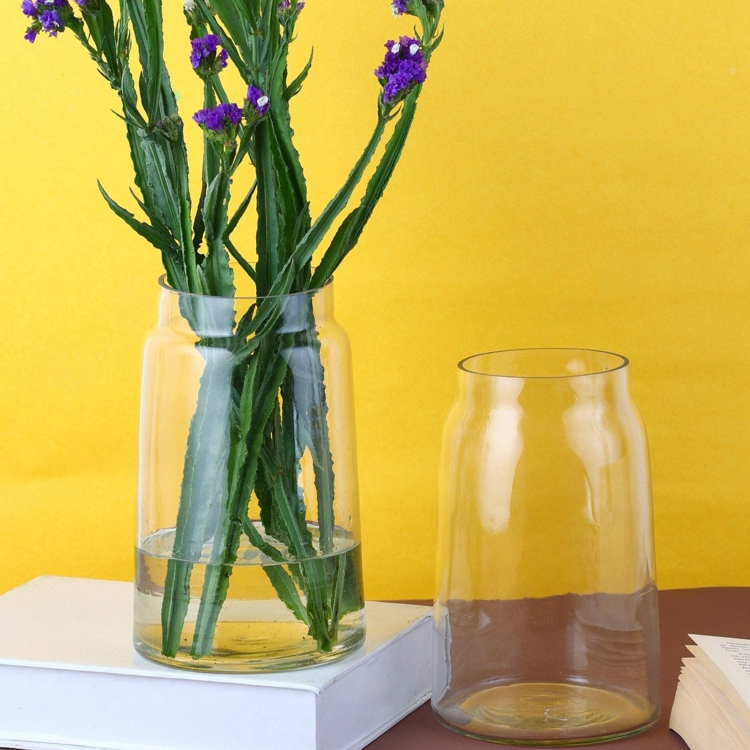 Transparent Glass Minimal Conical Terri Vase - Nurture India