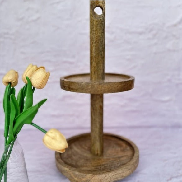 Two Tier Wood Cookie Stand - Nurture India