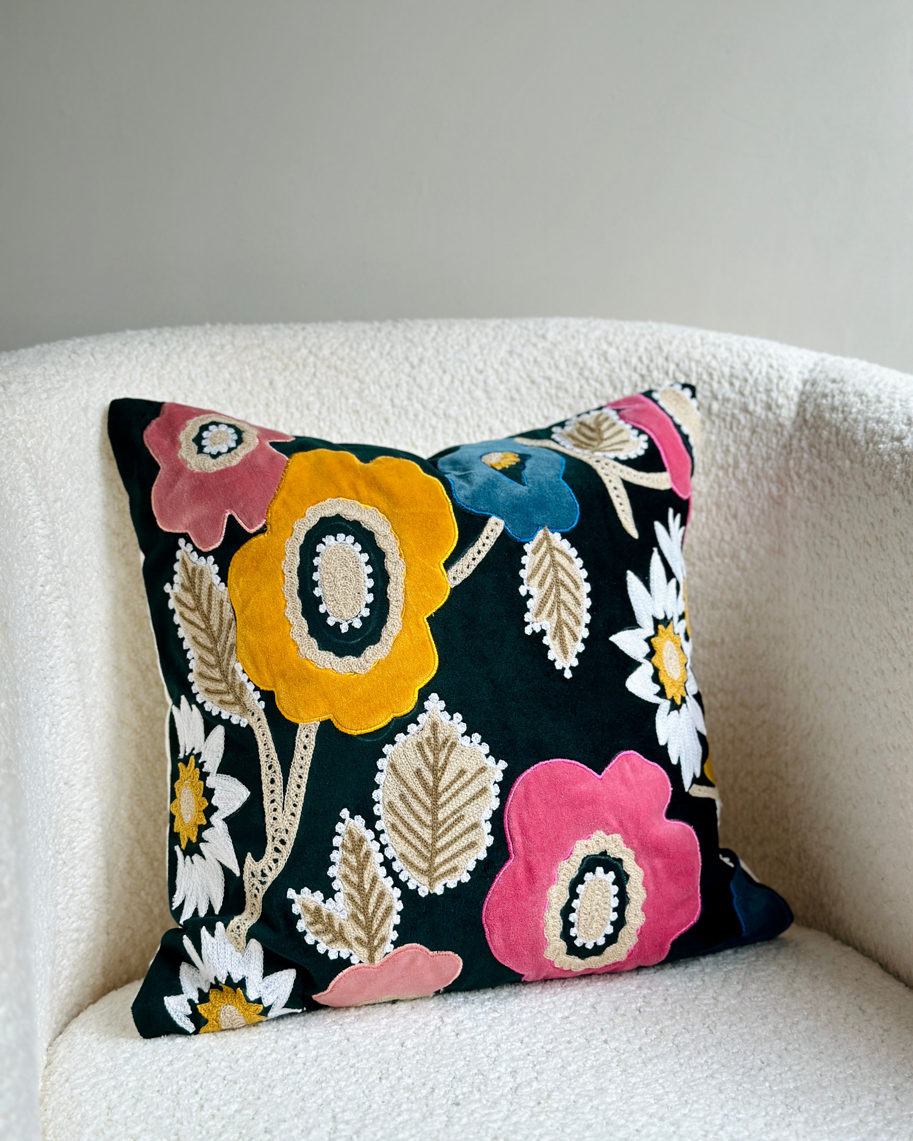 velvet patchwork cushion cover nurture india