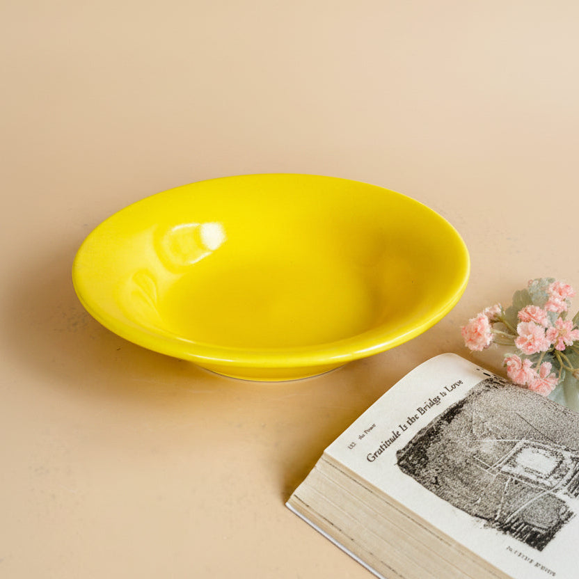 yellow pasta plate ceramic nurture indis
