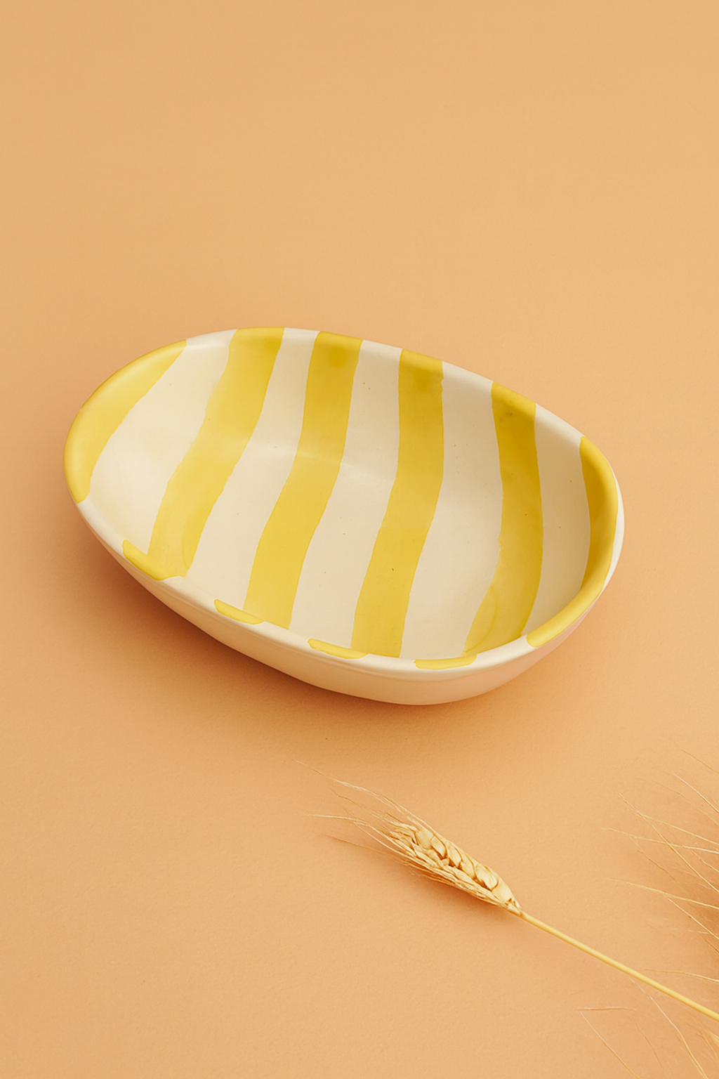 Yellow Stripe Ceramic (Combo Bowl and Cup )
