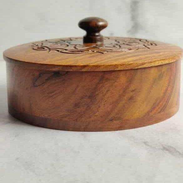 Wooden Engraved Roti Box
