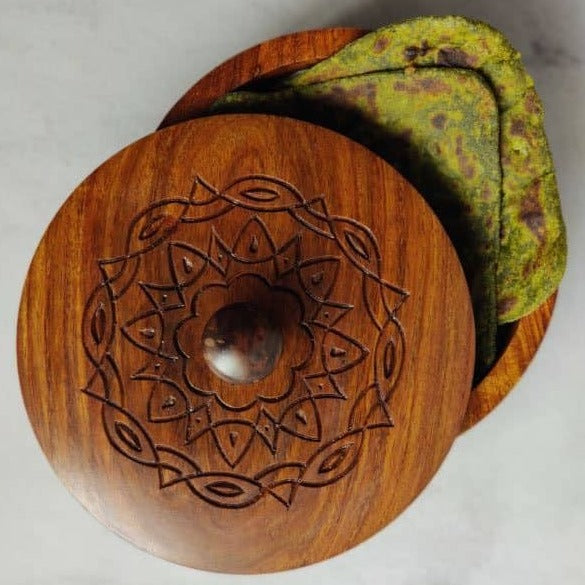 Wooden Engraved Roti Box