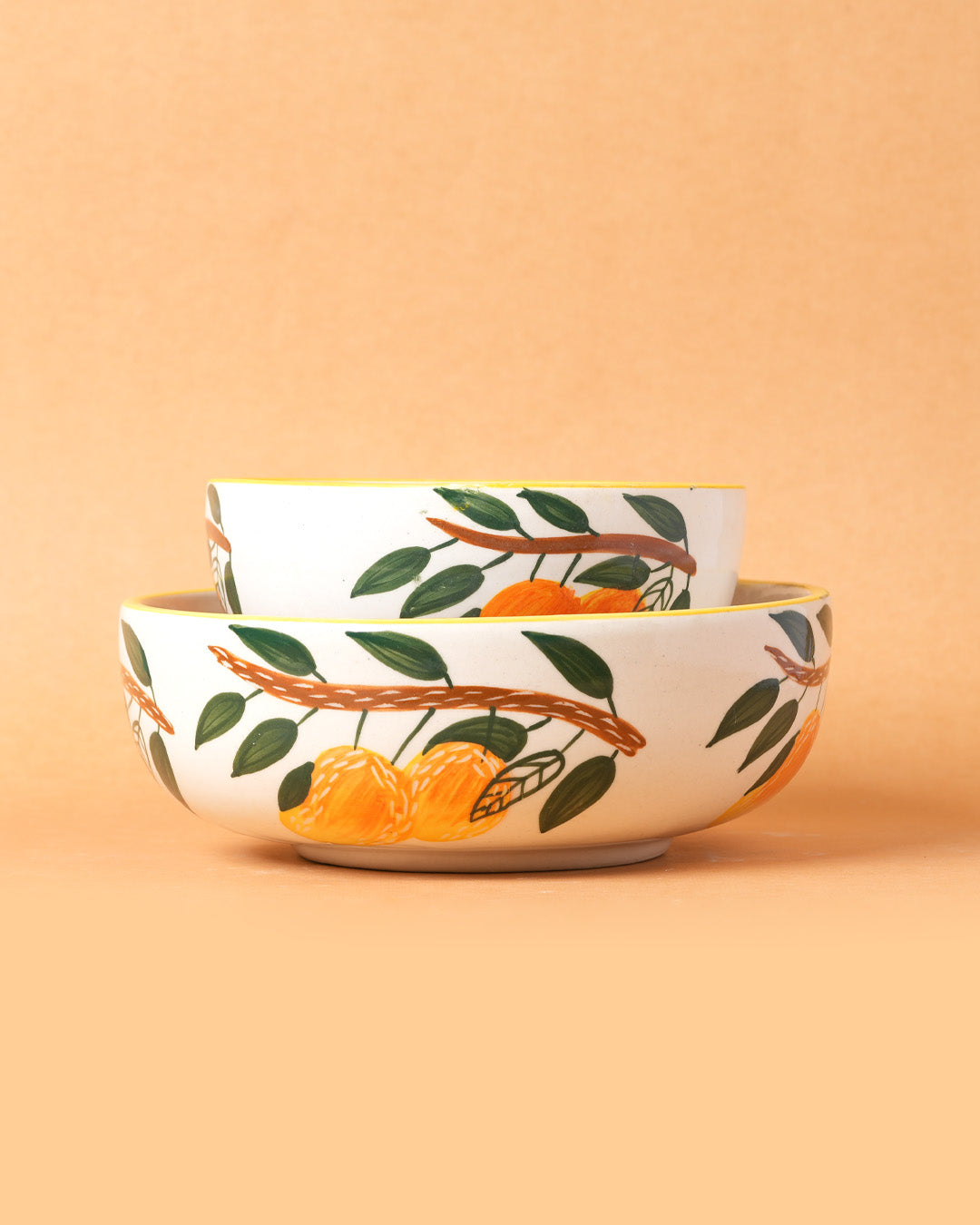 Mango Mehfil Leaf Ceramic Bowl - (Large & Small)