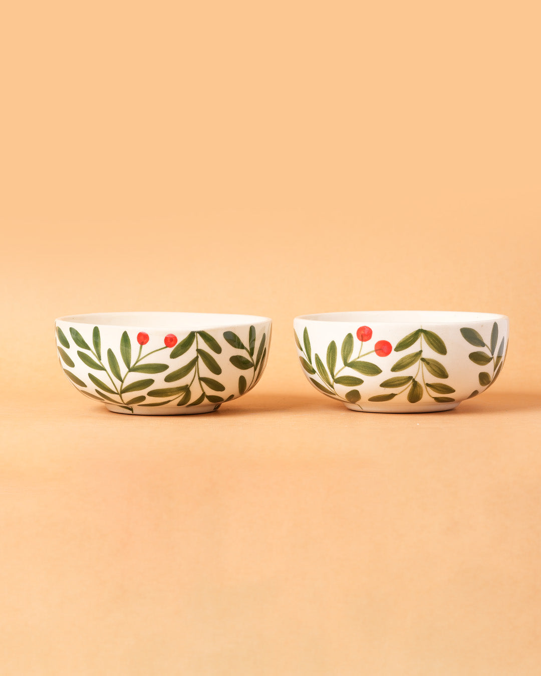 Set - Olive Leaf Ceramic Small Bowls