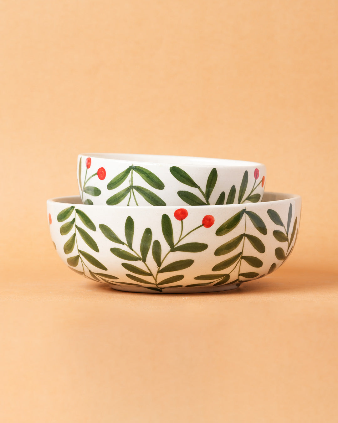 Olive Leaf  Ceramic Bowl - (Large & Small)