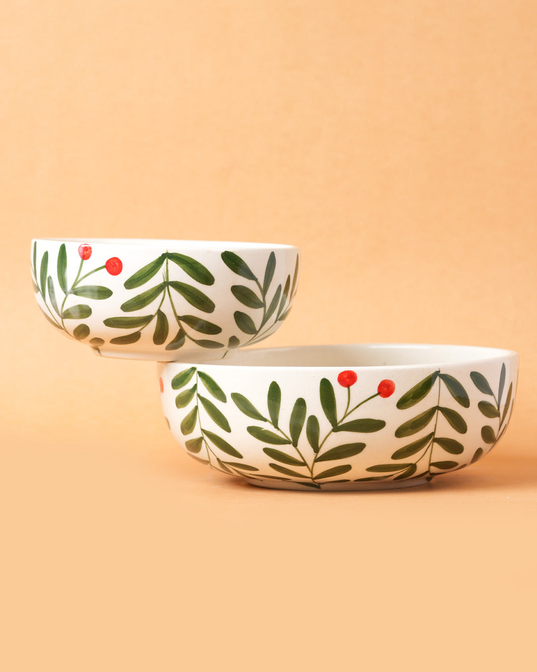 Olive Leaf  Ceramic Bowl - (Large & Small)