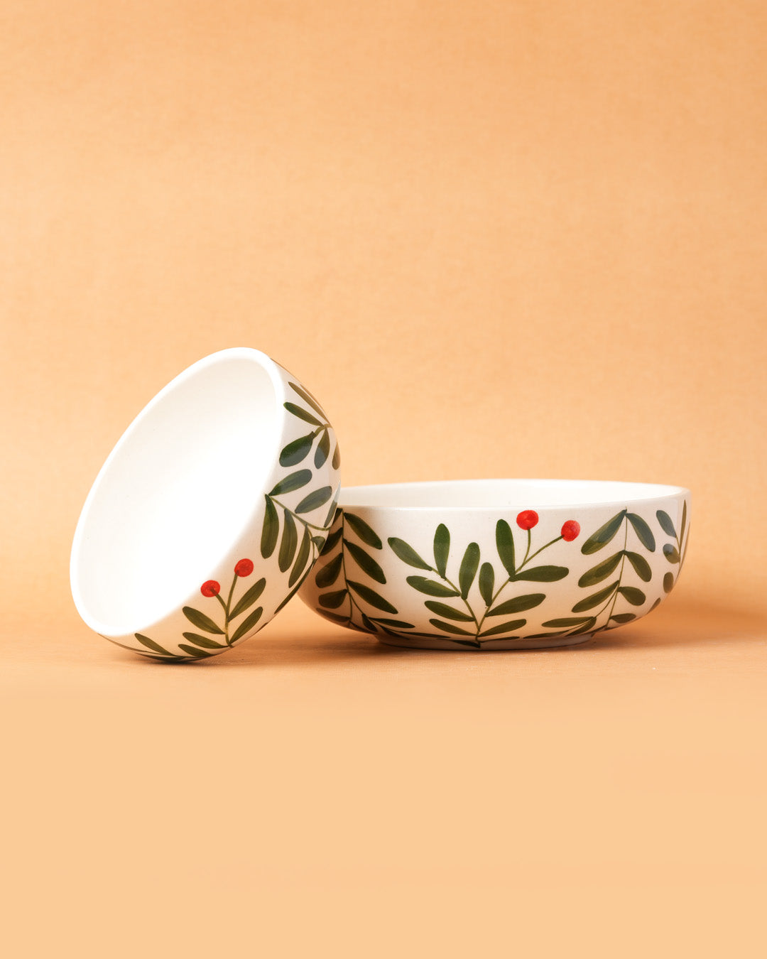 Olive Leaf  Ceramic Bowl - (Large & Small)