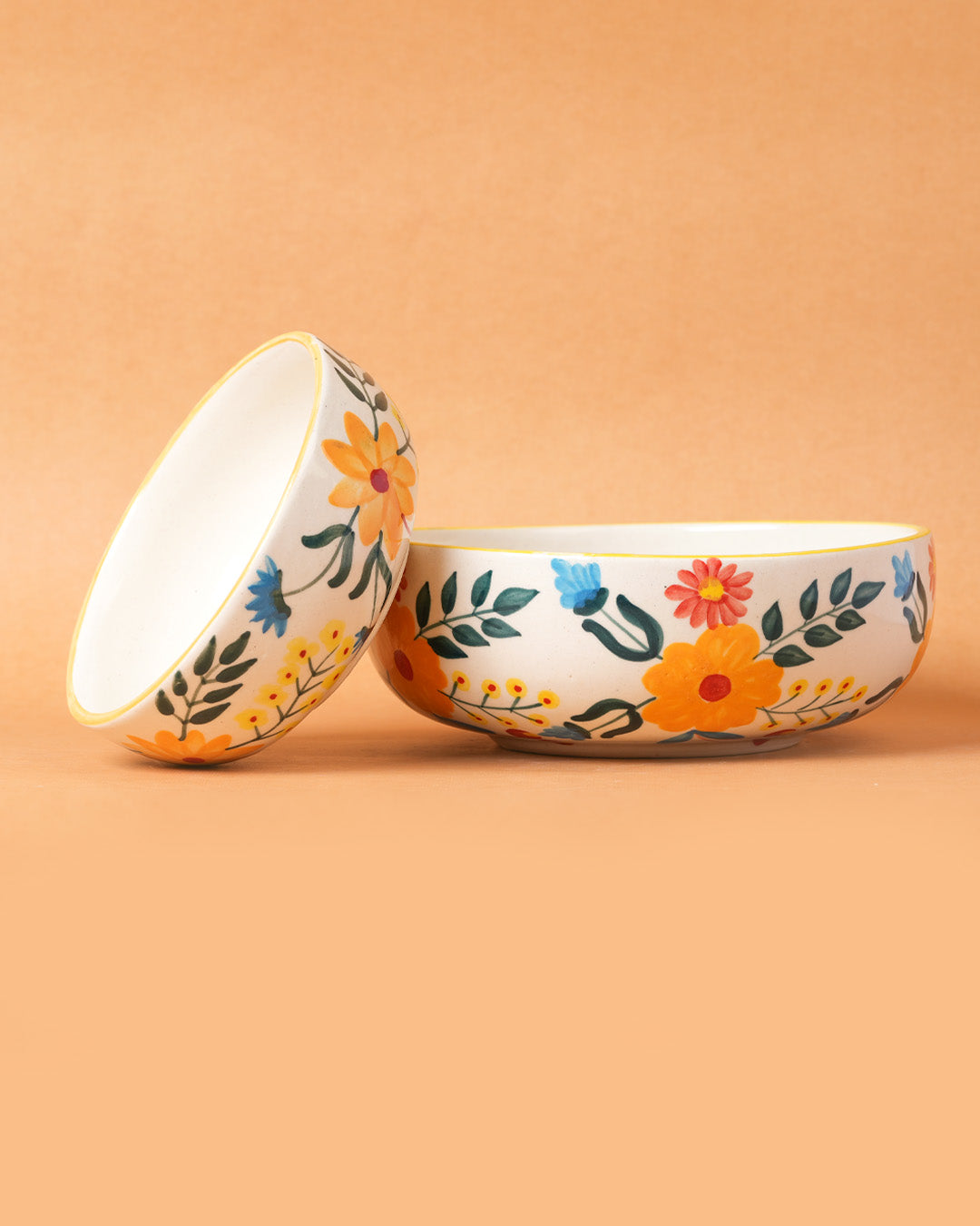 Floral Extravaganza Ceramic Bowl - (Large & Small)